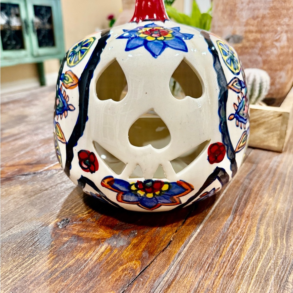 Colorful Ceramic Pumpkin Lantern